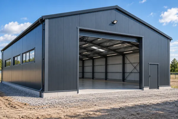 Hala stalowa 12 × 20 m – konstrukcja magazynowa z montażem