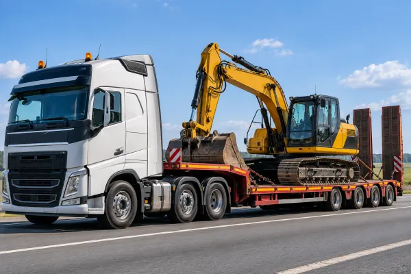 Transport maszyn budowlanych i ciężkiego sprzętu – laweta niskopodwoziowa